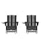Flash Furniture Black Adirondack Chairs with Ottoman-Cupholder, 2PK 2-LE-HMP-1045-110-BK-GG - alternate 1